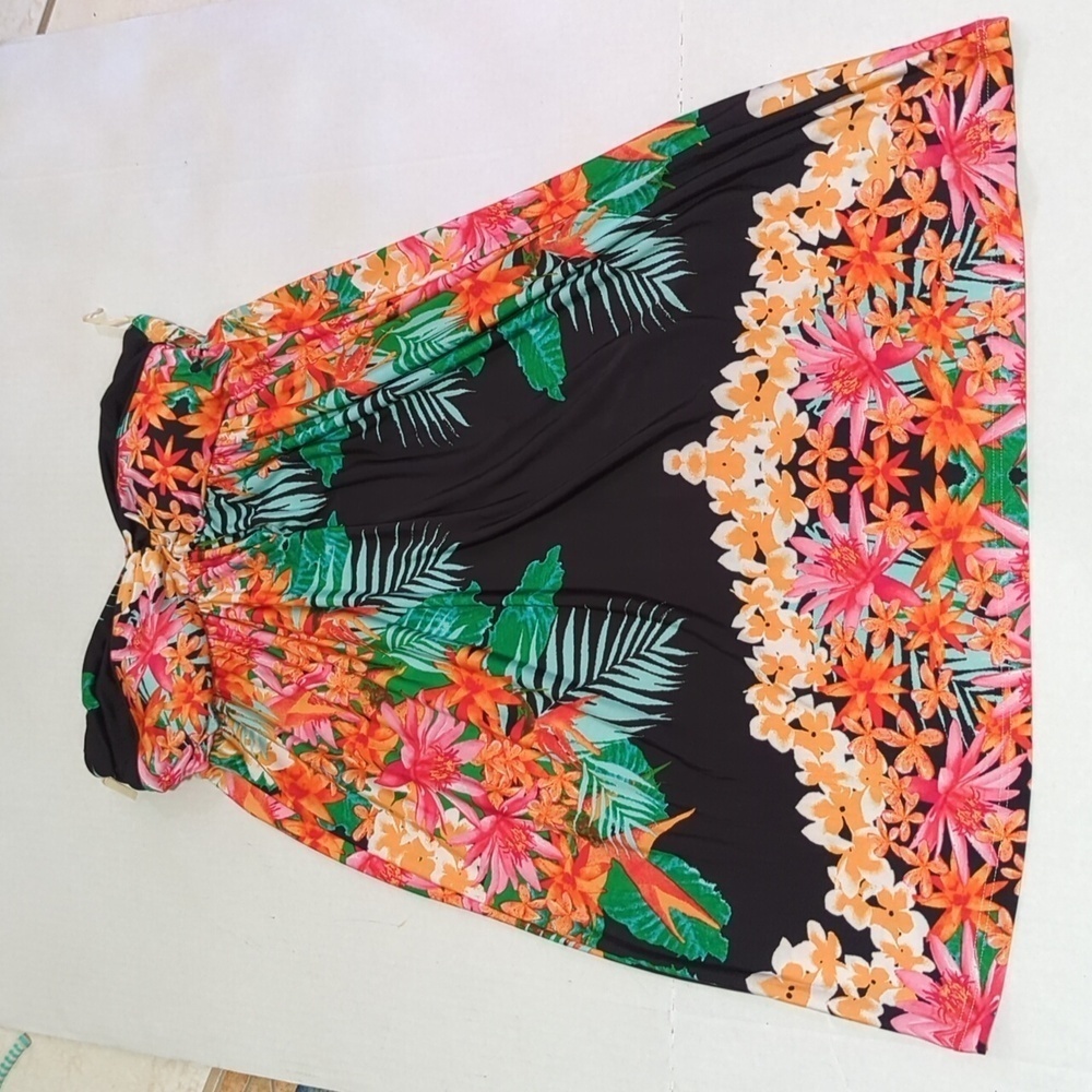 Silvergate Women's Floral Strapless Bathing Suit Cover-Up Size Medium